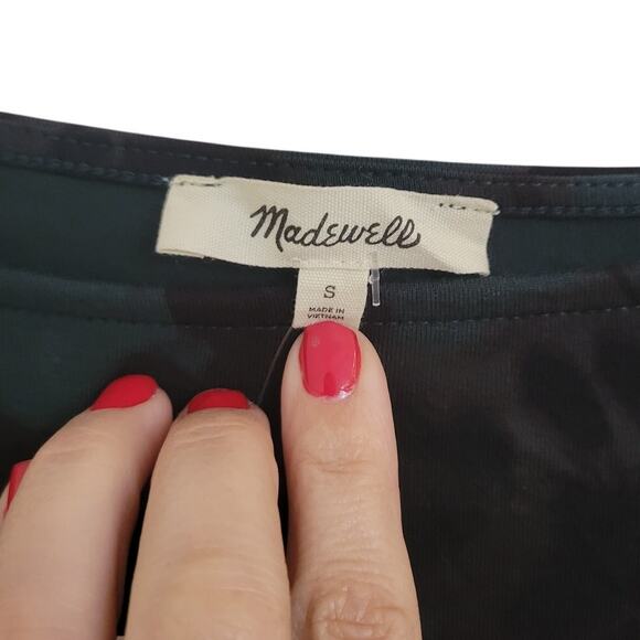 NWT Madewell Cinched Long-Sleeve Top Green Floral S - Picture 8 of 10